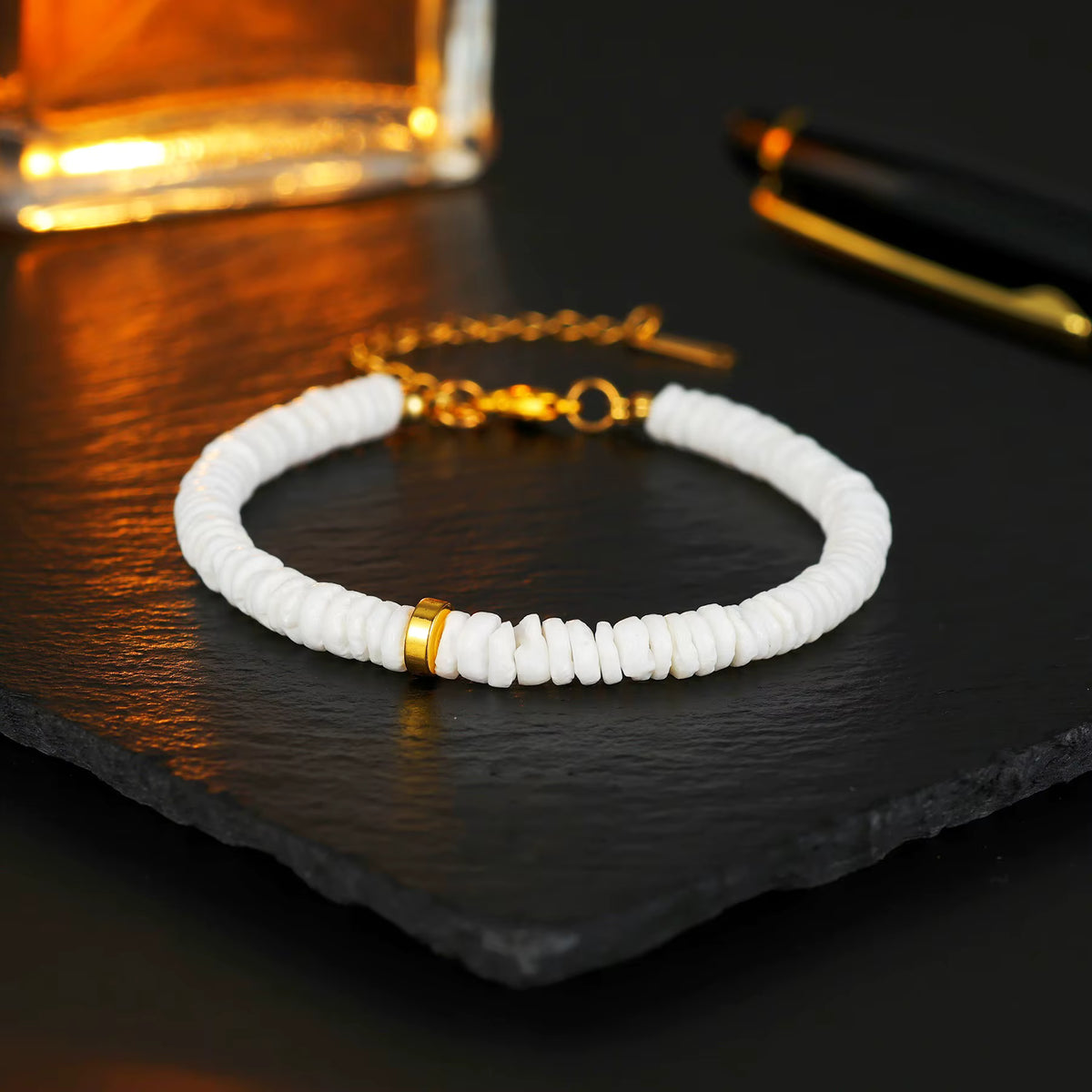 white puka shell bracelet