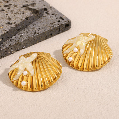 Gold Starfish Earrings