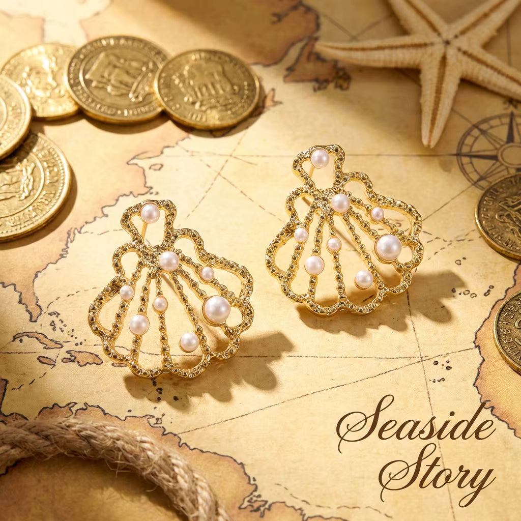 Shell Gold Earrings