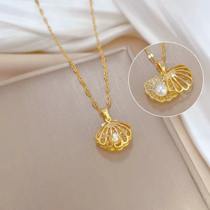 Gold Seashell Necklace