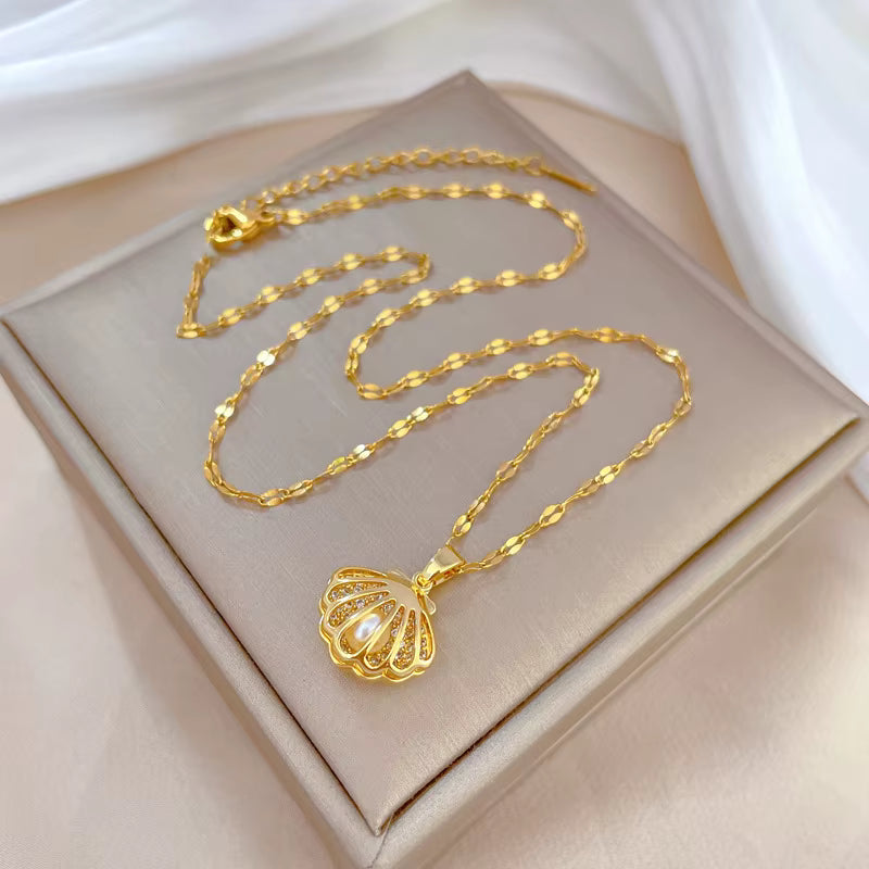 Gold Seashell Necklace