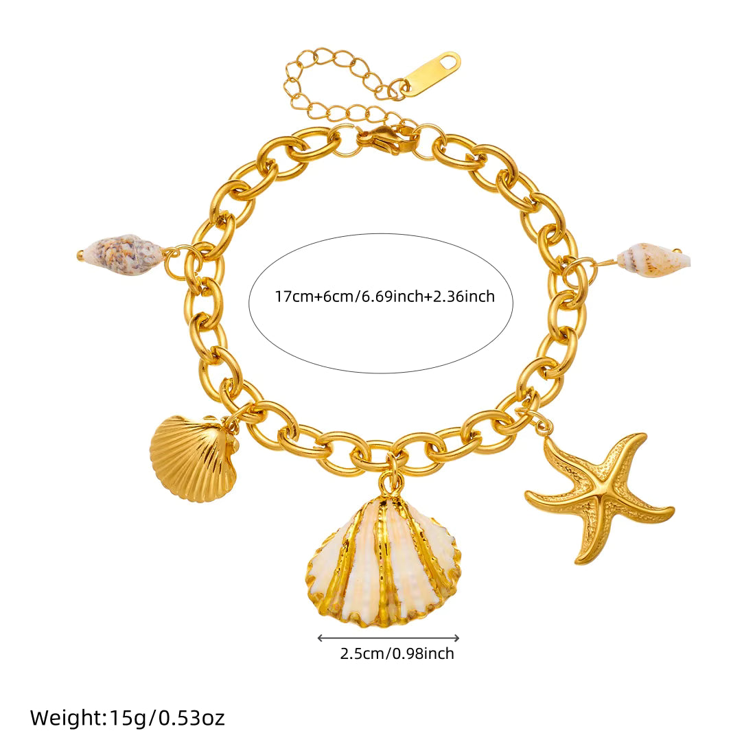Shell Charm Bracelet