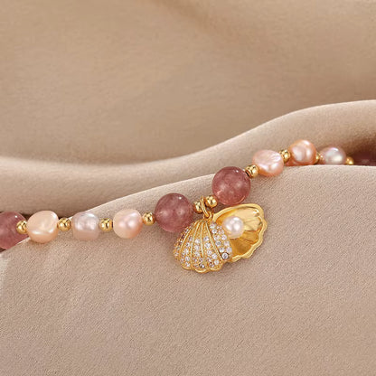 14K Gold Seashell Bracelet