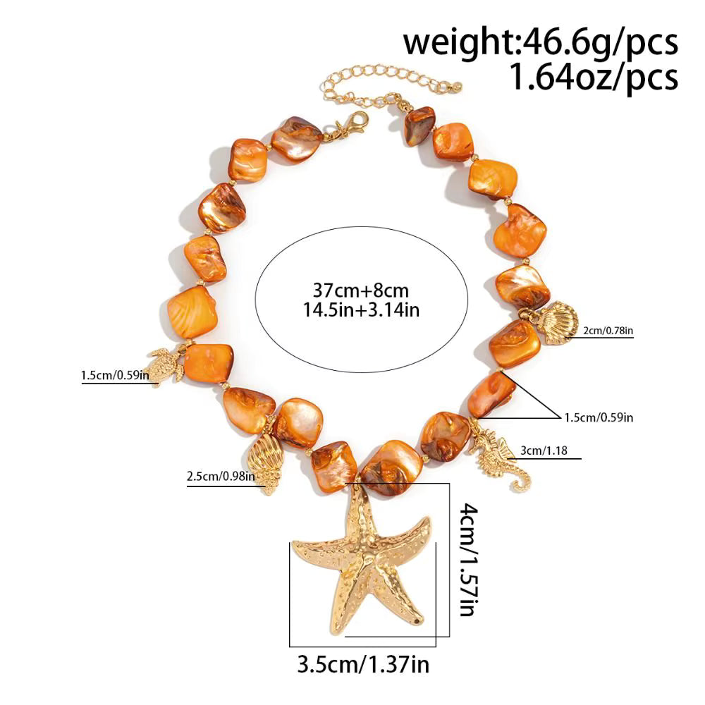 Gold Starfish Necklace