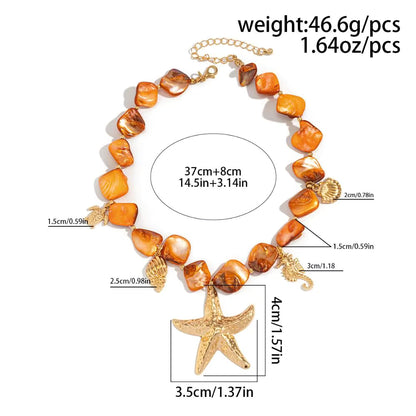 Gold Starfish Necklace