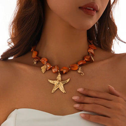 Gold Starfish Necklace