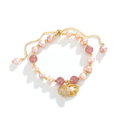 14K Gold Seashell Bracelet