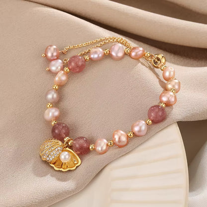 14K Gold Seashell Bracelet
