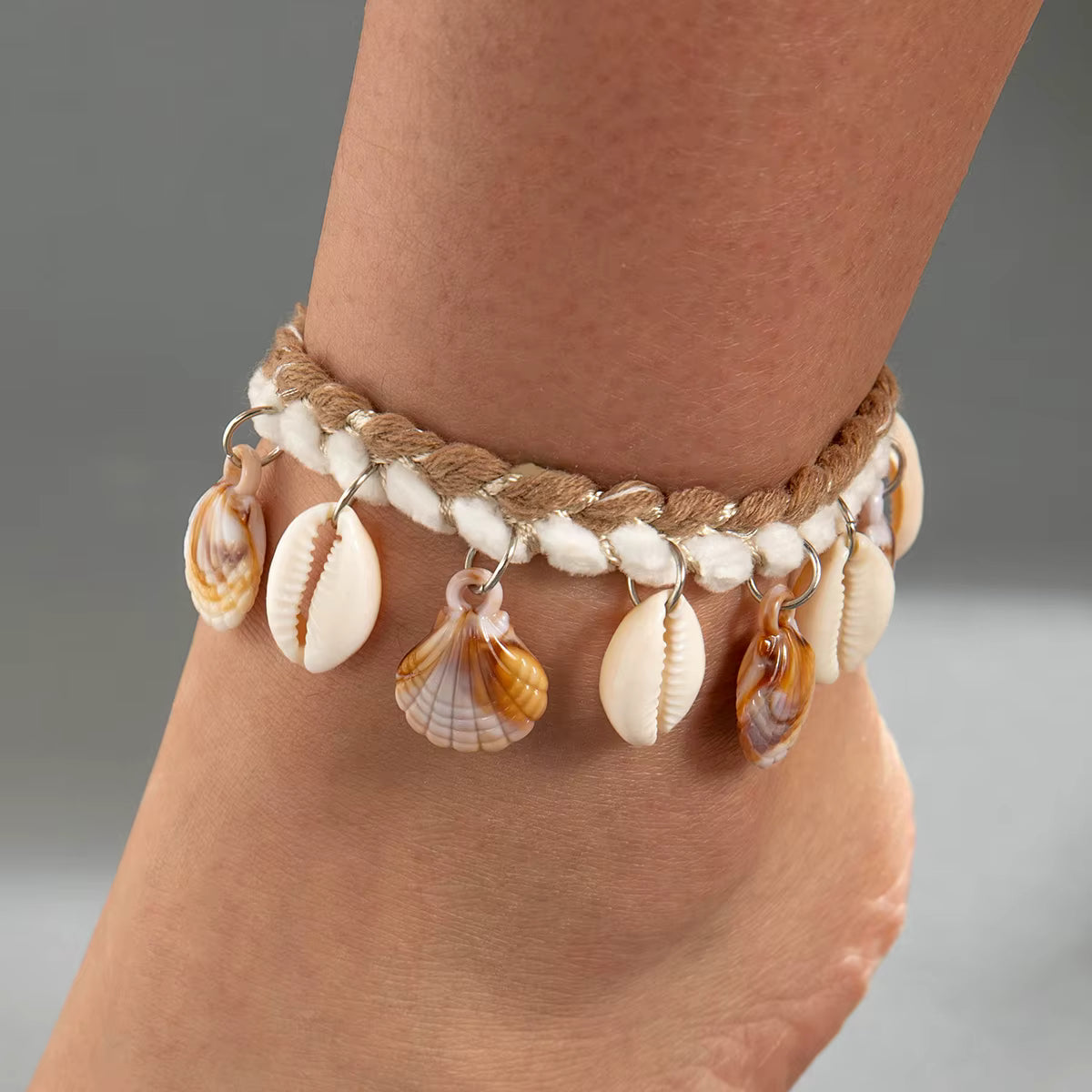 cowrie shell ankle bracelet