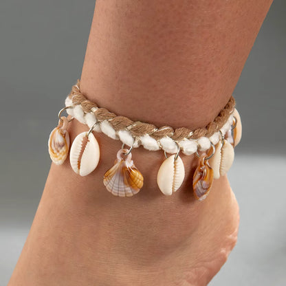 cowrie shell ankle bracelet