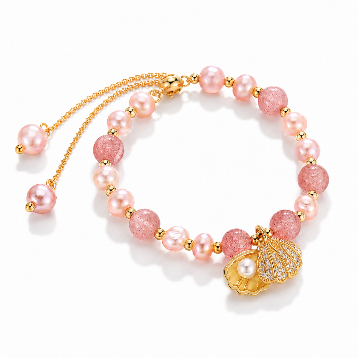 14K Gold Seashell Bracelet